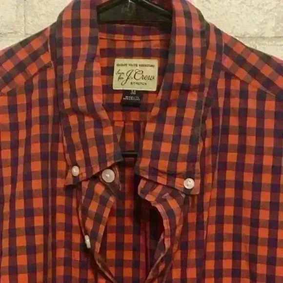J Crew secret wash red gingham organic cotton size Medium - Picture 4 of 4